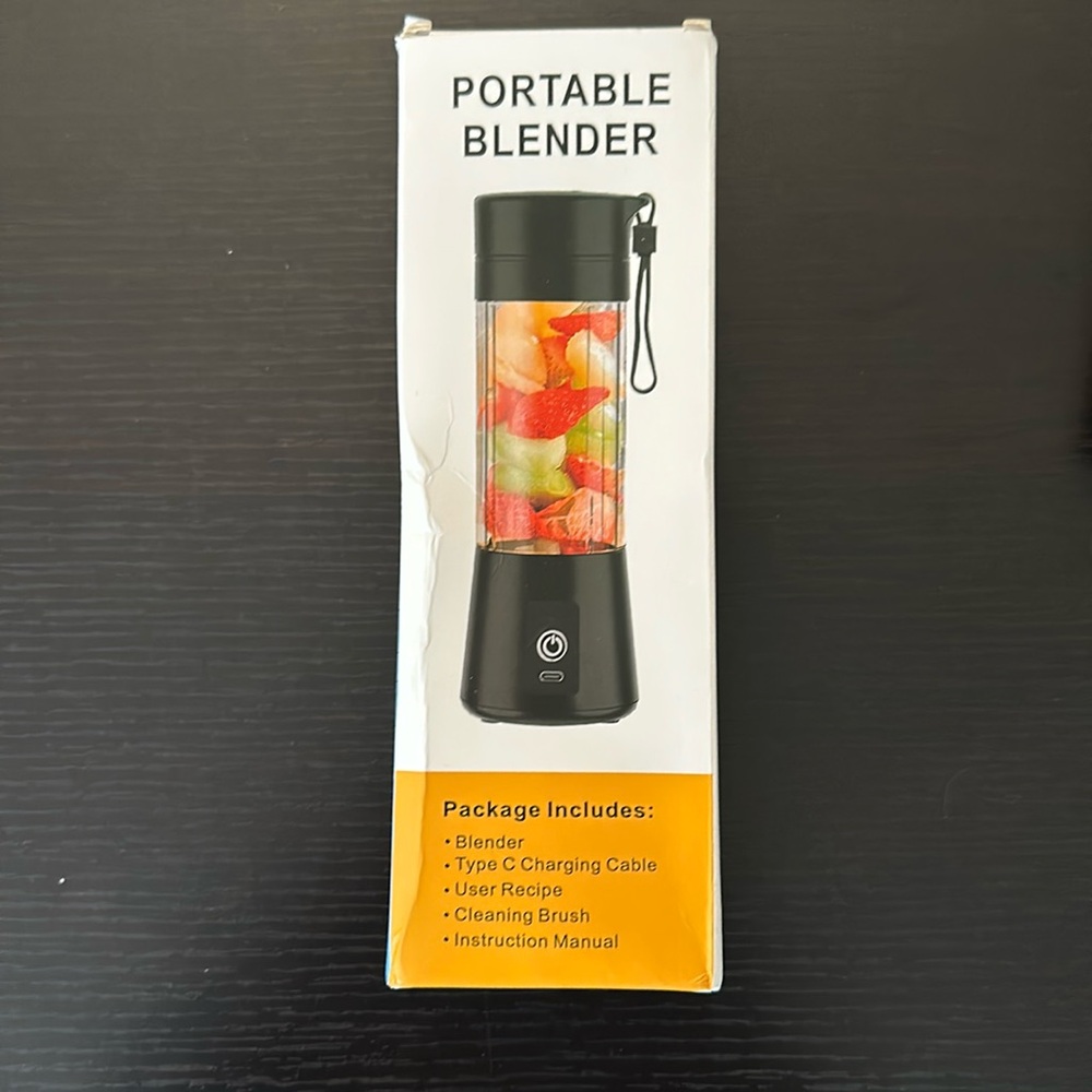* New in package * Portable blender with charging cable included